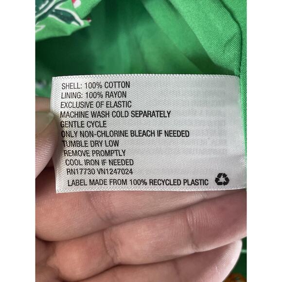 A New Day Dress Womens Small Green Floral Puff Sleeve Square Neck Smocked Lined - Picture 7 of 9